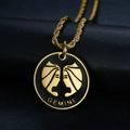 Gold Gemini zodiac pendant necklace with black enamel and iced-out rhinestones - Gemini Pendant Only (Without Chain)