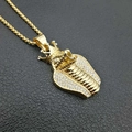 Collier hip hop plaqué or avec pendentif cobra royal égyptien et zircons brillants - Pendentif Or Seul (Sans Chaîne)