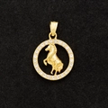 Macro detail of gold-plated horse pendant with sparkling rhinestones on black velvet - Horse (Pendant Only Without Chain)