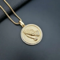 Collier hip hop doré avec pendentif mains en prière et strass sur une chaîne maille - Pendentif Doré Seul (Sans Chaîne)