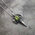 Collana con ciondolo occhio di drago vintage punk in acciaio al titanio con artigli - Acciaio Occhio Verde Ciondolo Solo (Senza Catena)