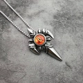 Retro punk titanium steel pendant necklace featuring a dragon eye and claw design - Steel Red Eye Pendant Only (Without Chain)