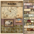 12 Blatt Retro Vintage Scrapbook Papier Set für DIY Junk Journal und Bastelmaterialien - Literarischer Retro-Collage-Stil (12566 Pflanzen-Jugendstil)