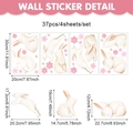 Detaillierte Blattgröße und Maße für Osterhasen- und Blumen-Glasaufkleber-Set - Hasen- und Kirschblütenmuster(UV26Y80055S_T) / 4er-Set Blatt