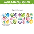 Easter egg static window decals set including 43 pieces with floral and stripe patterns - 4 Sheets Static Cling Style (UV26Y80036S_T) / 20*30cm