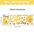 38pcs Cartoon Bee and Flower Wall Decal Set for Childrens Room Decoration - Bee Theme(CT26Y80129T_R) / 90*30cm