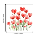 Vista detallada del adhesivo estático de corazones de 30cm para decoración romántica - Estilo Floral de Corazón Rojo de Acuarela (CT26Y80117S_T) / 30x30cm