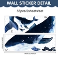 Detailansicht der 2-Blatt Wal Wandaufkleber mit Taucher-Motiv, Format 90x30cm - 90*30cm / Wal Sternenhimmel Serie (UV26T60031T_R)