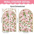 Details zu Wandtattoo-Set mit rosa Pfingstrosen inkl. Maßen und Layout-Komponenten - 100*29cm / Rosa Pfingstrosen Blumenstil (UV26T60033T_R)