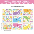 Paas muurstickers set met 187 kleurrijke konijn en ei stickers op 9 vellen - 187 Stuks (CT26Y80109S_T) / Statische Sticker