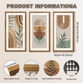 Detail view of abstract wooden wall art set with frames and mounting accessories - 40*82.8cm / Boho Earth Tone (Y26Y90038_F)