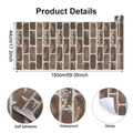 Carta da parati adesiva effetto mattoni marroni PVC impermeabile 44x150cm - Stile di Lunghezza Standard / Mattone Marrone