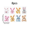 8-delige set paashaas raamstickers, statische PVC-stickers elk 30x20cm grootte - 20*30CM*8 Vellen / Kleurrijk