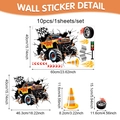Adesivi murali Monster Truck con semafori e auto fuoristrada arancione per camera ragazzi - Stile Monster Truck con Fiamme Arancioni (CT24Y11662J_R) / Grande