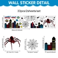 Foglio dettagliato di adesivi murali in PVC a tema Spiderman con dimensioni e motivi grafici - 60*30cm*2 Fogli / Rosso Blu Nero Multicolore