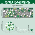 Foglio dettagliato di adesivi murali trifoglio con scritta Lucky e misure 90x30cm - 90*30cm / Quadrifoglio Portafortuna