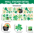 Set of 6 St. Patrick's Day window clings with green clovers and gold coins pots - 6 Sheets Set (UV26Y80173S_T) / 20*30cm
