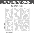 Detailansicht von 24 Kolibri-Fensteraufklebern mit Größenangaben und weißen Vogelsilhouetten - 20*30cm / Weißes Vogel-Silhouette-Stil (UV26T60061S_T)
