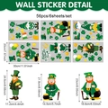 Detailed dimensions of St. Patrick's Day wall stickers featuring gnomes and clover designs - 20*30cm / UV26Y80198S_T (6 Sheets)