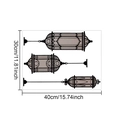 Middle Eastern style lanterns wall stickers in brown, 40x30cm size specifications - UV26Y80116T_R(40x30cm)