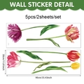 Dettaglio degli adesivi murali con tulipani colorati in 2 fogli di formato 30x90cm - Stile Fiore di Tulipano