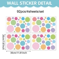 Dettaglio foglio 30x20cm e 92 adesivi a pois colorati per decorazione stanza bambini - Pois Colorati (UV26T60011T_T) / 20*30cm-4 Fogli