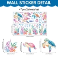 Gedetailleerde maatgids voor 47 stuks zeeschildpad muurstickers van waterdicht PVC - Zeedier Thema (UV26Y80241T_R) / 90*30cm*2 Vellen