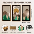 Three-piece bohemian mountain wood wall art set with sun and pine tree designs - 40*82.8cm / Natural Landscape Combo (Y26Y90039_F)