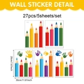 Détail du lot de 5 planches de 27 stickers muraux crayons de couleur et empreintes - Style B Crayon Et Empreinte (CT26T60100BT_T)