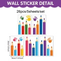 Dimensions détaillées de 26 stickers muraux crayons de couleur pour salle de classe - Style A Crayon Et Empreinte (CT26T60100AT_T)