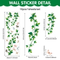 Dimensioni dettagliate del set di adesivi murali con rampicanti verdi e farfalle colorate - Farfalla a Viti Appese (CT26Y80277T_R) / 90x30cm