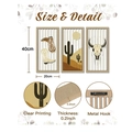 Detail of western cowboy wooden wall decor showing clear printing and metal hook back - Western Desert Boots Style (Y26Y90146_Q)