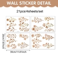 Details der 21-teiligen Aquarell-Blumenwandtattoo-Sets im Format 30x20cm - Set mit vier Blättern / Gänseblümchen und Blütenstiele (UV26T60126T_T)