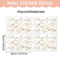 Detailansicht von 4 Bögen Blumen-Wandaufklebern im Format 30x20cm für Boho-Dekoration - Set mit vier Blättern / Wildblumenmuster (UV26T60125T_T)