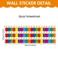 Detailed view of colorful pencil wall stickers with specific dimensions and repeating pattern - Colorful Pencil Style (CT26T60123J_R)
