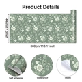 Dettagli della carta da parati adesiva verde con margherite e proprietà impermeabili - 44cmx300cm / Motivo Floreale Verde Fagiolo (CT26Y70030M)