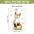 Detailed view of the cute fox wall sticker set with floral patterns and butterflies - Smiling Fox with Closed Eyes Style (UV26Y80315S_R) / 40*30cm