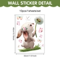 Detailed view of Easter bunny and butterfly PVC window stickers with dimensions 30x40cm - Rabbit with Dandelion Style (UV26Y80313S_R) / 40*30cm