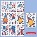 9 Blatt statische Fensterbilder zum Unabhängigkeitstag mit USA-Flagge und Gnomes - Patriotische Gnome Stil (UV24Y11923S_T) / 20x30cm