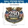 Detail of 250th Anniversary car window sticker with eagle and US flag 30x26cm decal - Round Bald Eagle Crest Style (UV26Y80345T_T)