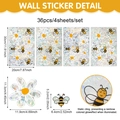 Details zu 36 Regenbogen Bienen und Gänseblümchen Fensterbildern mit Maßen und Laser-Effekt - 20x30cm / Regenbogen Biene Gänseblümchen (4 Blätter)