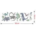 Detailed dimension guide for watercolor dinosaur wall stickers measuring 92cm by 30cm - JXCS1002 (92cm*30cm)