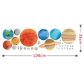 Solar system wall sticker set featuring planets and stars, layout size 104x31cm in watercolor - JXCS1001 (104*31cm)