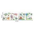 Watercolor dinosaur wall sticker set layout showing dimensions 97x25cm for nursery decor - TBW9314 (25*97cm)