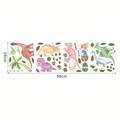 Detailed sheet showing watercolor dinosaur wall stickers with 99cm width dimensions - TBW9387 (99*28cm)