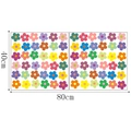 Colorful floral PVC wall stickers set for children room decor, size 80x40cm set - Double Petal Matrix (CT20492BT_R)