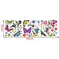 Détail des stickers muraux colibri et papillon colorés avec dimensions de 31x95cm - 95x31cm / Style Paysage Écologique (TBW8020)