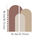 Boho arched geometric wall stickers in earthy tones with full size dimensions shown - UV20246T_R: 98.5cm*91.4cm