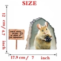 Guide détaillé des dimensions pour sticker mural 3D souris avec infos hauteur et largeur - Style Souris avec Mûre (CS5598)