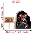 Guide des dimensions d'autocollant mural souris 3D de taille 17,5cm sur 12cm - Style Souris Jouant du Violoncelle (CS5601)